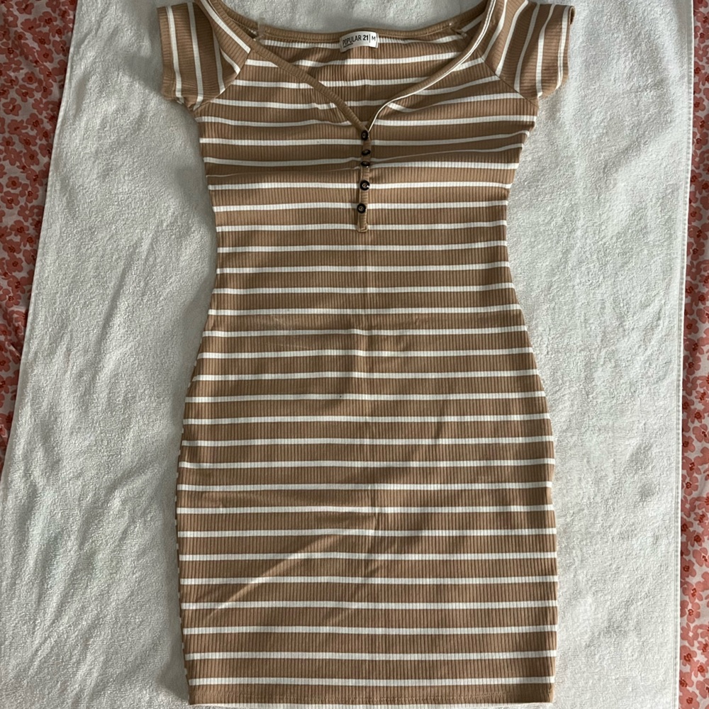 Striped Tan Dress